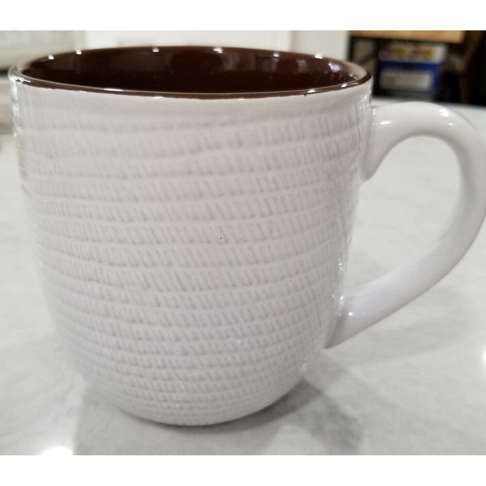 California Pantry white textured brown interior coffee mug large retired